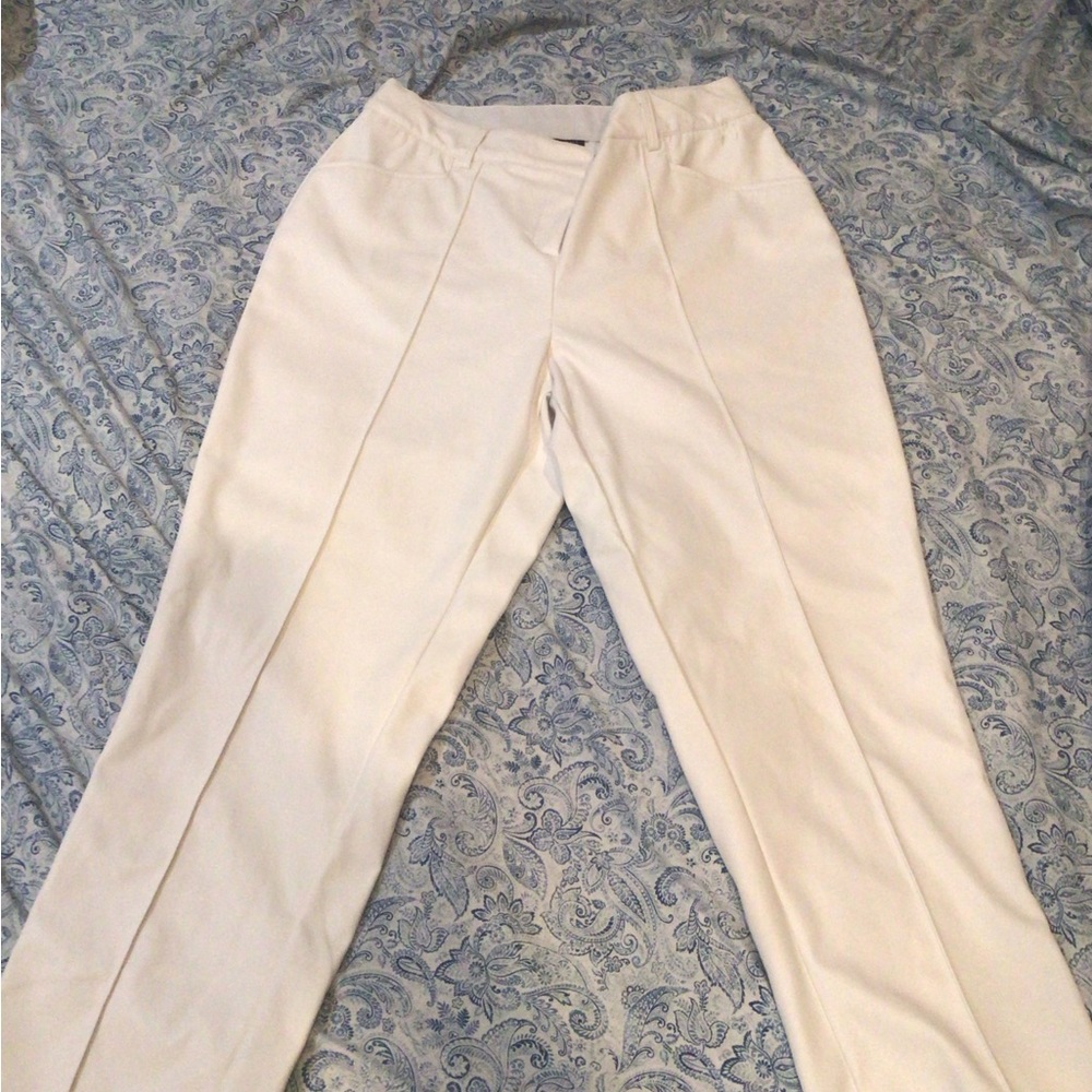 Winter White Faux Leather Pants NWOT